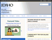 Tablet Screenshot of cybersecurity.idaho.gov