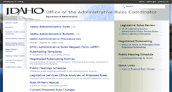Desktop Screenshot of adminrules.idaho.gov